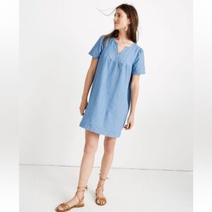 Madewell Denim Popover Swing Dress in Newsom Wash